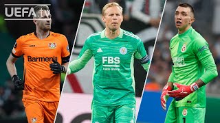 HRADECKY SCHMEICHEL MUSLERA  UEL Best Saves Matchday 2 [upl. by Ogait]