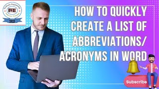 How to quickly create a list of abbreviationsacronyms in Word [upl. by Lucais841]