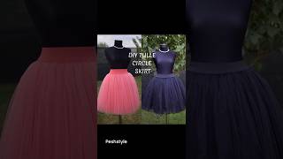 DIY TULLE CIRCLE SKIRT WITH ELASTIC PESH STYLE tulleskirt tulle viral sewing [upl. by Lynette]