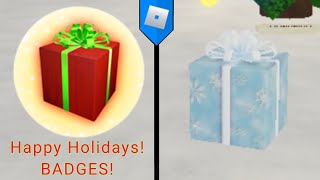 HOW TO GET Happy Holidays BADGES Innovation Inc Spaceship ROBLOX [upl. by Eiramoj]