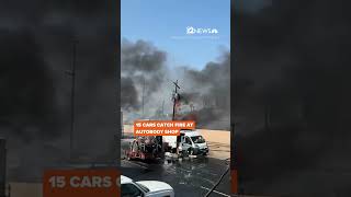 15 cars burn at Phoenix autobody shop shorts [upl. by Drannel]