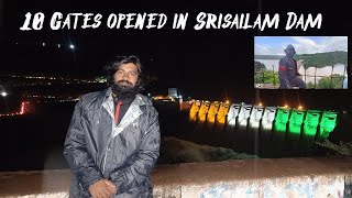 శ్రీశైలం డ్యాం మొత్తం 10 గేట్లు ఎత్తేశారు Night Ride to SRISAILAM srisailam Bike ride [upl. by Nilloc101]