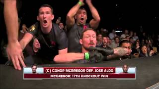 UFC 194 Conor McGregor VS José Aldo  Corners Reaction [upl. by Emirej]