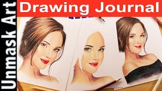 quotPortrait Practice with Colored Pencilsquot Drawing Journal LIVE 41 [upl. by Hinch]