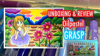 UNBOXING DAN REVIEW OILPASTEL GRASP [upl. by Chiquia]