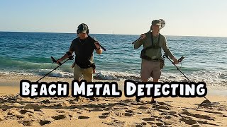 Beach Metal Detecting With A Friend  Newport Beach [upl. by Evelyn617]