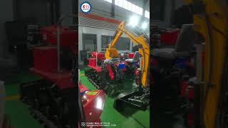 25HP Mini Agricultural Crawler Tractor Diesel Power Tiller with Plough rotarytiller minirotavator [upl. by Perren]