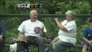 Fan keeps souvenir throws another ball back [upl. by Warp]