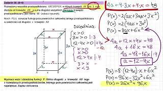 Optymalizacja 1  zadanie 30 matura próbna 122024 [upl. by Nodnab]