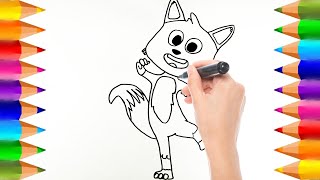 Cómo dibujar al Zorro Loco de Canciones del Zoo  Dibujos para niños [upl. by Acessej]