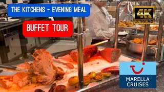 Marella Voyager The Kitchens Evening Buffet Tour  Marella Cruises Food Options 4k [upl. by Adnole]