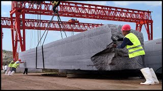 70 Tons Granite Cutting and Carving Process Largest Granite Factory [upl. by Lawrenson]