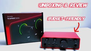 quotUnboxing amp Setup Focusrite Scarlett Solo 4th Gen USB Audio Interface  StepbyStep Guidequot [upl. by Siravart390]