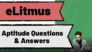 eLitmus Aptitude Questions and Answers for 2020  2021 Batch [upl. by Yenruogis]