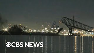 Emergency declared after Baltimore bridge collapse search underway  Special Report [upl. by Catha]