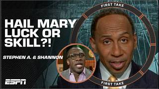 Stephen A amp Shannon Sharpe POINT BLAME for Bears vs Commanders HAIL MARY FIASCO  First Take [upl. by Nolyd]