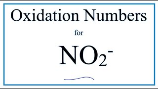 How to find the Oxidation Number for N in the NO2  ion Nitrite ion [upl. by Morgan537]