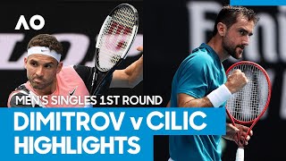 Grigor Dimitrov vs Marin Cilic match highlights 1R  Australian Open 2021 [upl. by Tildie625]