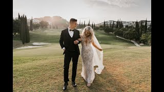 Allwhite glamorous destination wedding in Marbella for celibrity soccer player Darragh Lenihan [upl. by Anaeg]