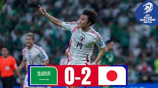 Japan continues perfect start  Saudi Arabia  Japan  Highlights  AsianQualifiers  Road To 26 [upl. by Sundin939]