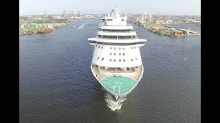 Serenade of the Seas Cruise Ship Drone View [upl. by Ahsital]