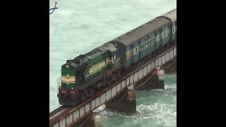 On the most dangerous railway bridge in the world Pamban Bridge mandapam to rameshwaram [upl. by Tabby637]