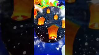 Sky lanterns with acrylic paint✨🪔 lantern sky diwalistatus [upl. by Neumann87]