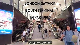 London Gatwick South Terminal Departures Landside amp Airside  August 2023 [upl. by Atinrehs]