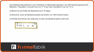 Exponentielles Wachstum Textaufgabe Bakterienkolonien – Logarithmus – GTR Casio fxcg 50 [upl. by Ennaihs40]