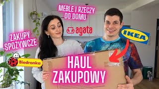 Haul zakupowy 🛒IKEA Agata Meble Biedronka 🐞 Domowy VLOG🏡 Gosia i Miłosz Vlog [upl. by Bourke967]