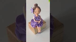 Diy doll Making 💜🧚 diy clay craft art clayart satisfying trending shorts shortvideo lover [upl. by Dobb]