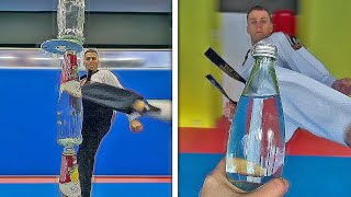 Incredible Taekwondo Skills  Bottle Cap Kick Challenge  TaekwondoMartial ArtsTricking [upl. by Nosreme]