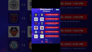 ⚽ISL Matches Week 4 Fixtures shorts viralshorts trending shortfeed shortvideo yt letsfootball [upl. by Clerk]