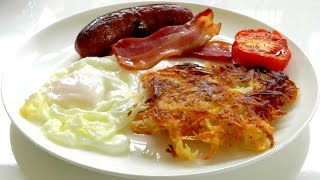 COOKED BREAKFAST with HASH BROWNS How to make recipe [upl. by Siuqaj]