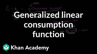 Generalized linear consumption function  Macroeconomics  Khan Academy [upl. by Oemor220]