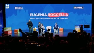 La ministra Roccella contestata agli Stati Generali della Natalità [upl. by Menis]