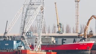 Floating Crane 260 Ton Heavy Lifting Shipping ABB Transformer Port Szczecin 2 [upl. by Auhoj]