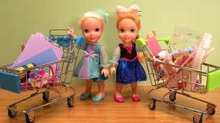 School supplies  Elsa amp Anna toddlers go shopping [upl. by Maya]