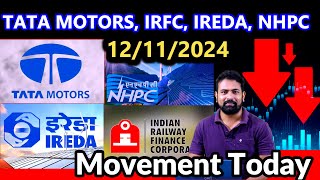 tata motors irfc ireda nhpc share movement today [upl. by Chow]