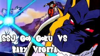 SSJ God Goku vs Baby Vegeta [upl. by Ahsratal]