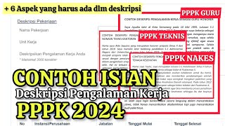 CONTOH DESKRIPSI PEKERJAANDIRI UNTUK PPPK 2024  Contoh Untuk PPPK Guru Teknis dan Nakes [upl. by Atinihs]