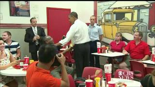 Obama surprises diner orders chili dogs [upl. by Elston878]