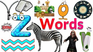 Words Starting with Letter Z  Words Beginning With Z  Z Words Phonics Kids Video With Clips [upl. by Akitnahs]