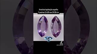 Ametista espelho navete par 13x26 mm 2450 cts jewelry pedraspreciosas pedrasnaturais ametista [upl. by Ellednahs]