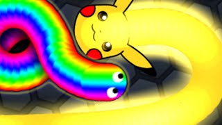 Slitherio Power Of Pikachu Tiny Vs Giant Snake Slitherio Best Moments [upl. by Aitnas6]