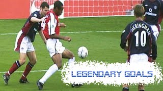 Thierry Henrys iconic Arsenal flickandvolley against Man Utd [upl. by Alliuqahs]