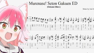 Murenase Seton Gakuen Ending Guitar tab Ookami Blues [upl. by Yclehc]