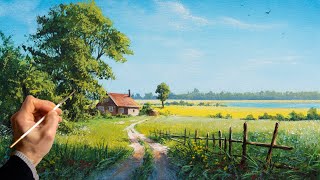 👍 Acrylic Landscape Painting  Spring  Easy Art  Drawing Lessons  Satisfying Relaxing  Акрил [upl. by Kessiah604]