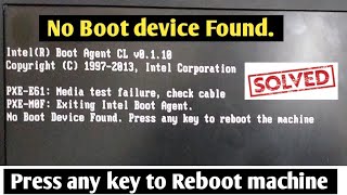 No Boot device found Press any key to reboot the machine Dell laptop no boot device found error [upl. by Jaime]