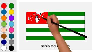 Flag of the Republic of Abkhazia  Europe [upl. by Matthaeus]